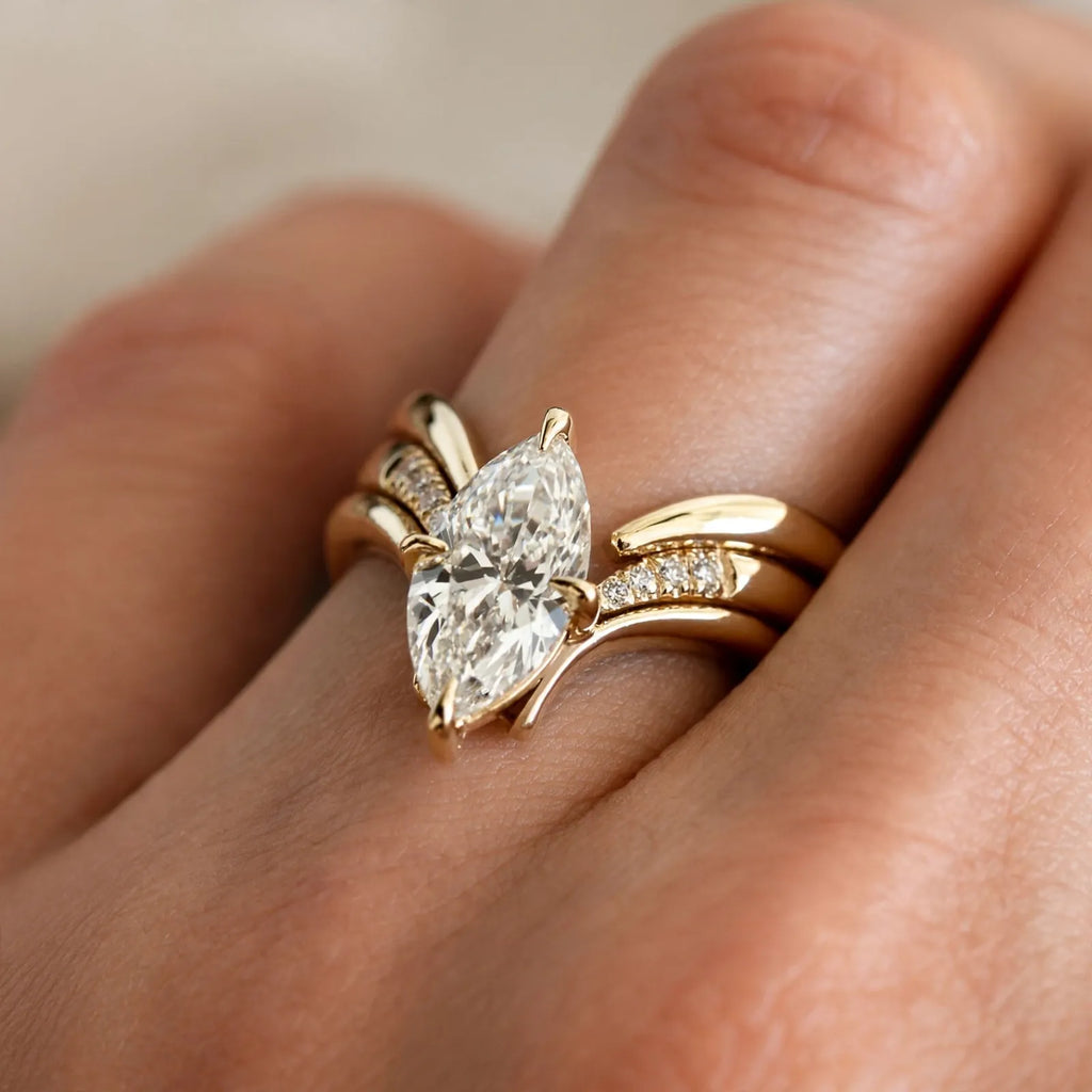 Merovia - Marquise Cut Ring Set Wear It As A Statement Ring On Its Own