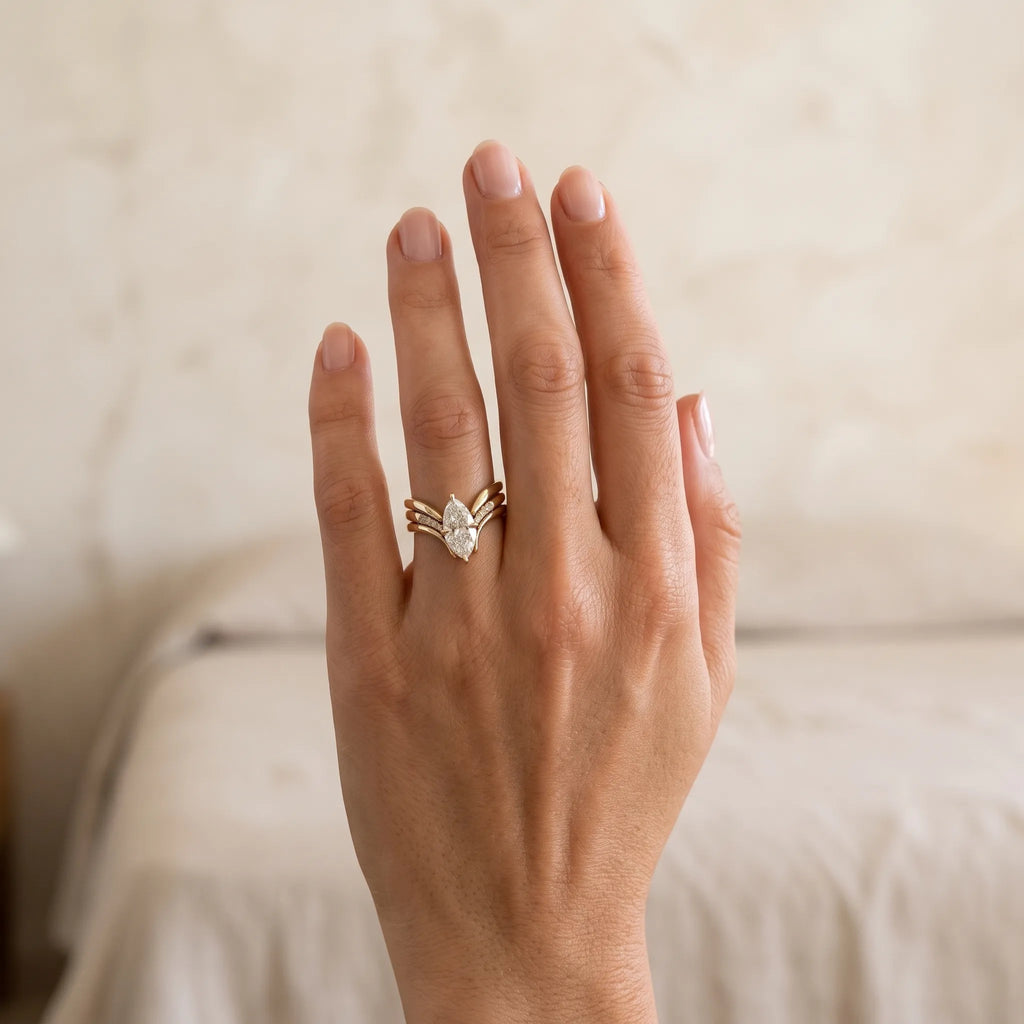 Merovia - Marquise Cut Ring Set Wear It As A Statement Ring On Its Own