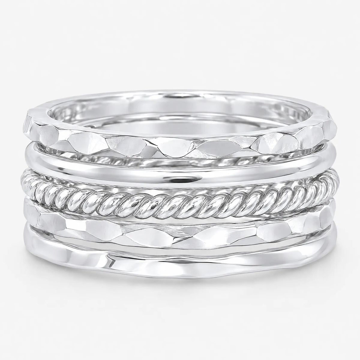 Mirelda - Five-Piece Stacking Ring Set Stacking Rings On One Finger Or Several For A Layered Look