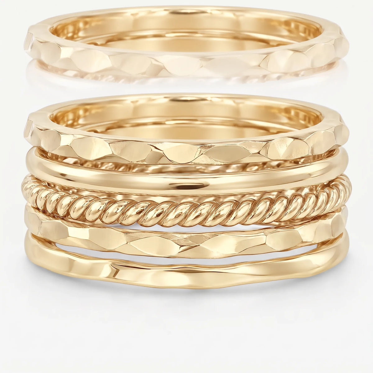 Mirelda - Five-Piece Stacking Ring Set Stacking Rings On One Finger Or Several For A Layered Look