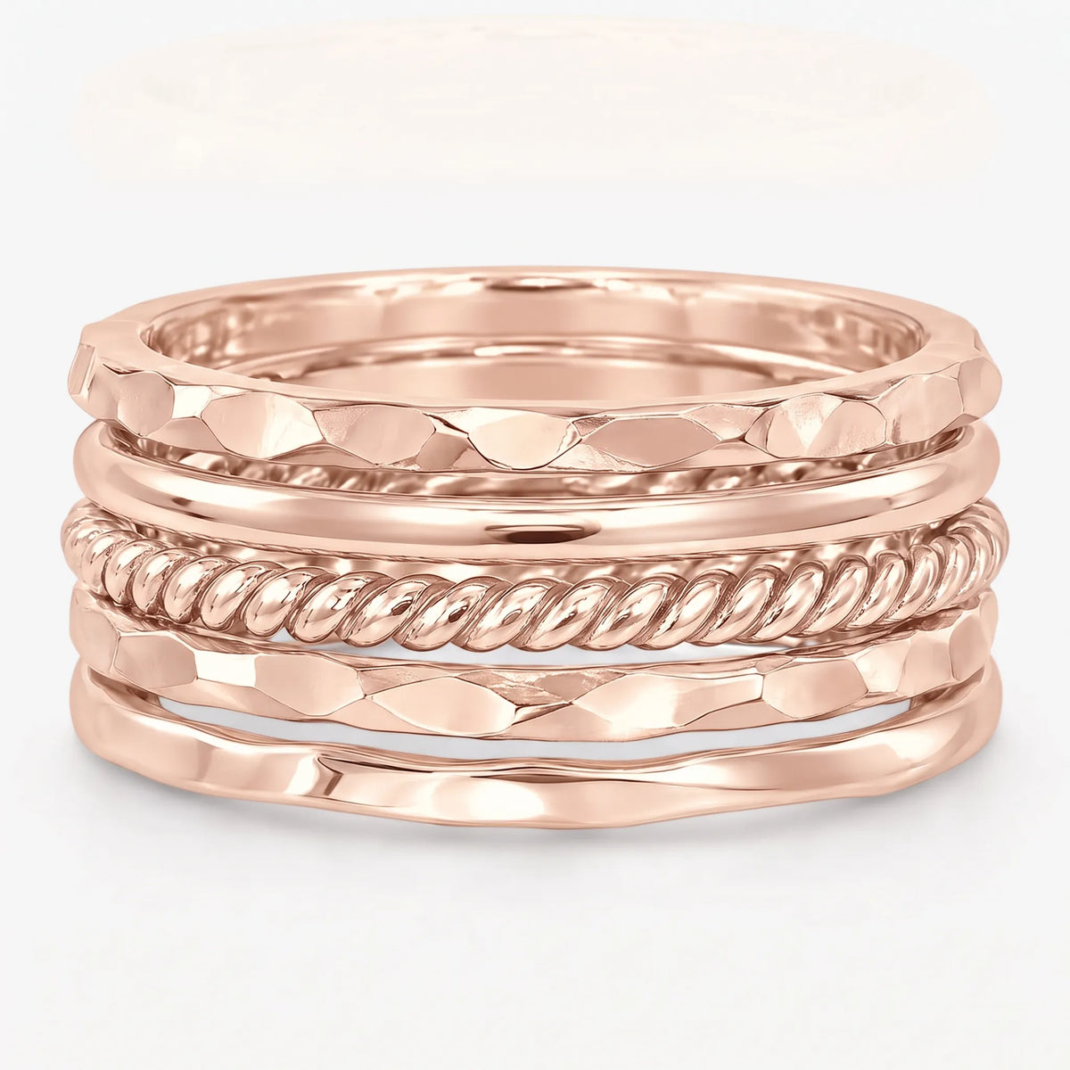 Mirelda - Five-Piece Stacking Ring Set Stacking Rings On One Finger Or Several For A Layered Look