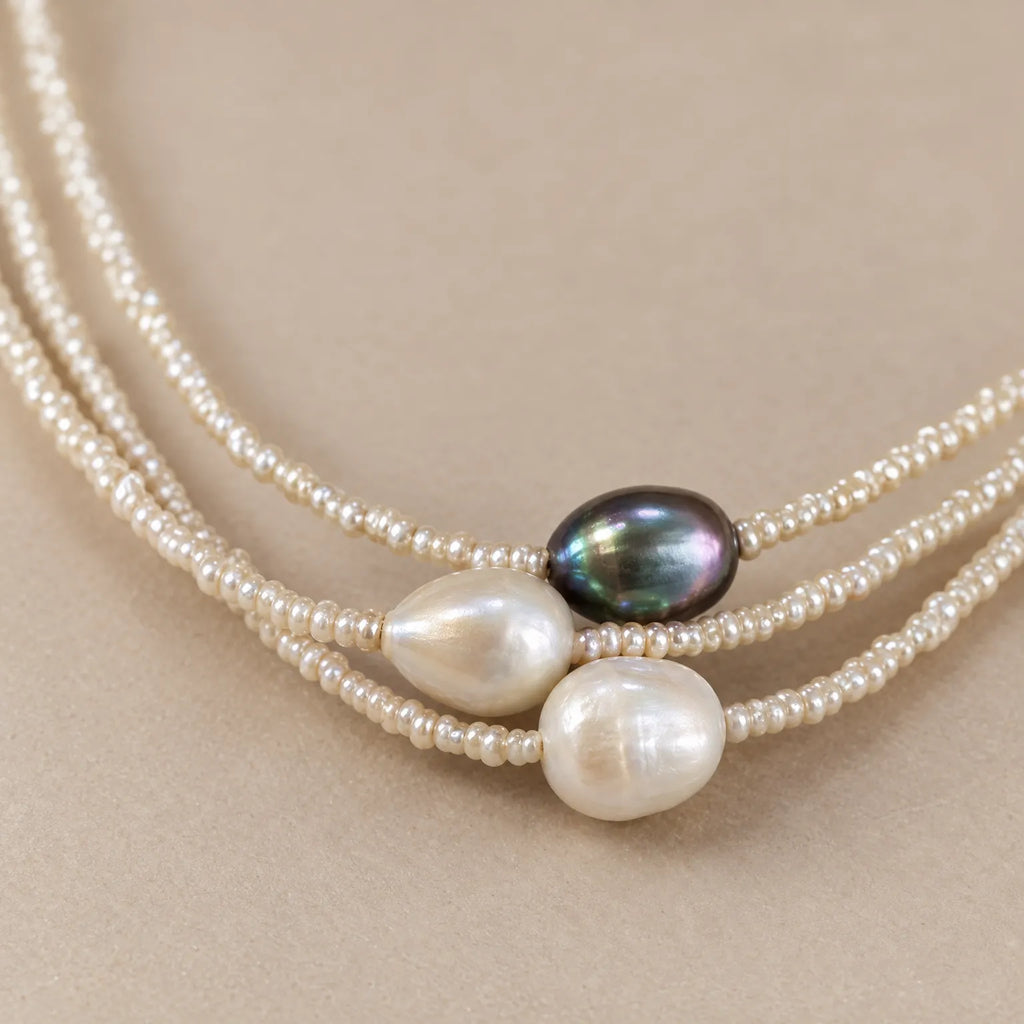 Mireya - Multi-Strand Pearl Necklace Elevating Evening Wear