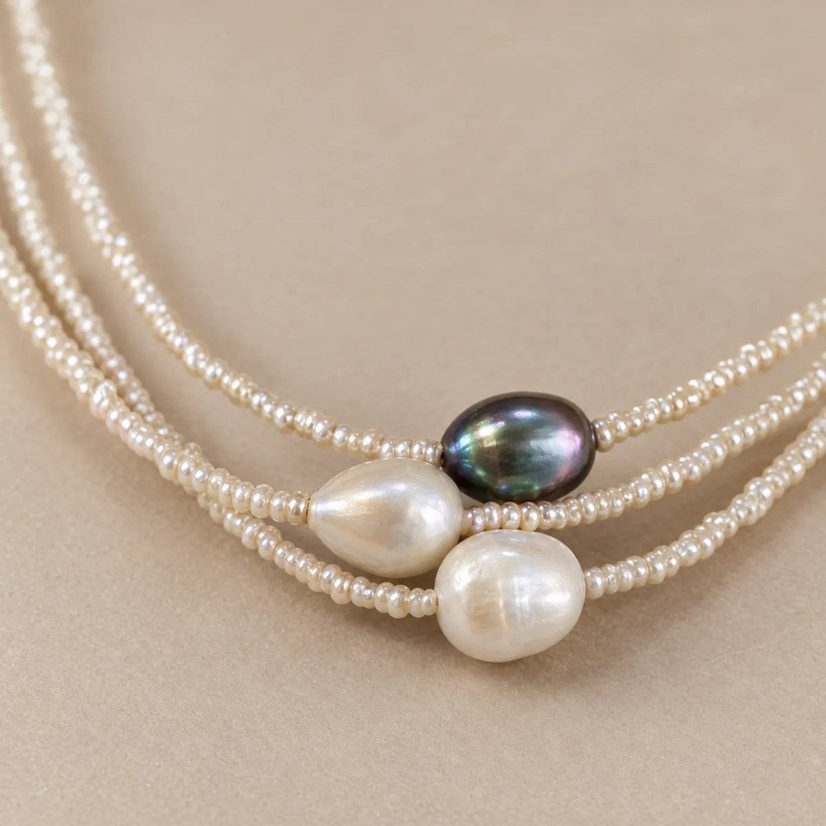 Mireya - Multi-Strand Pearl Necklace Elevating Evening Wear
