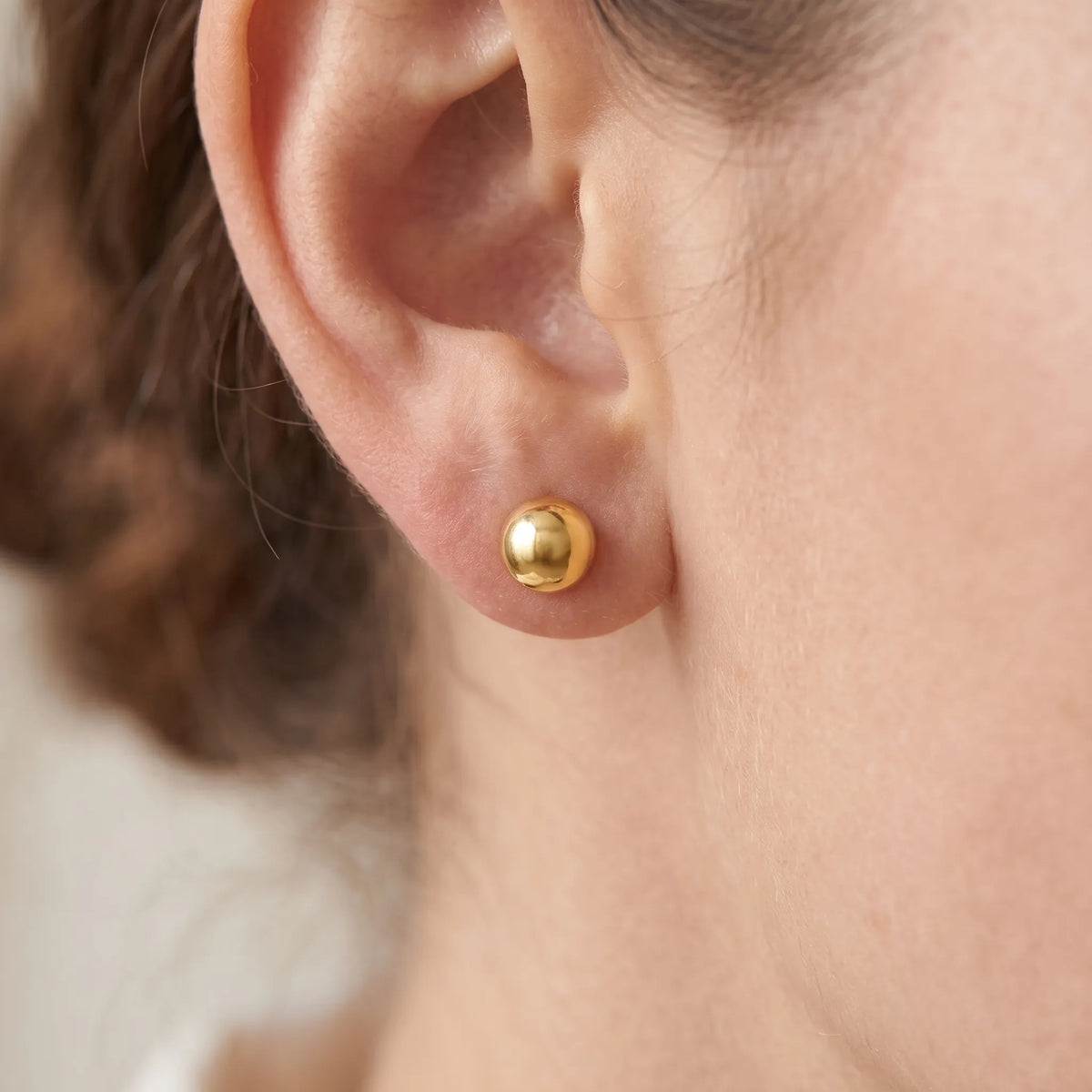 Nimbra - Round Ball Stud Earrings With Screw Backs Everyday Wear With A Baby's Outfit