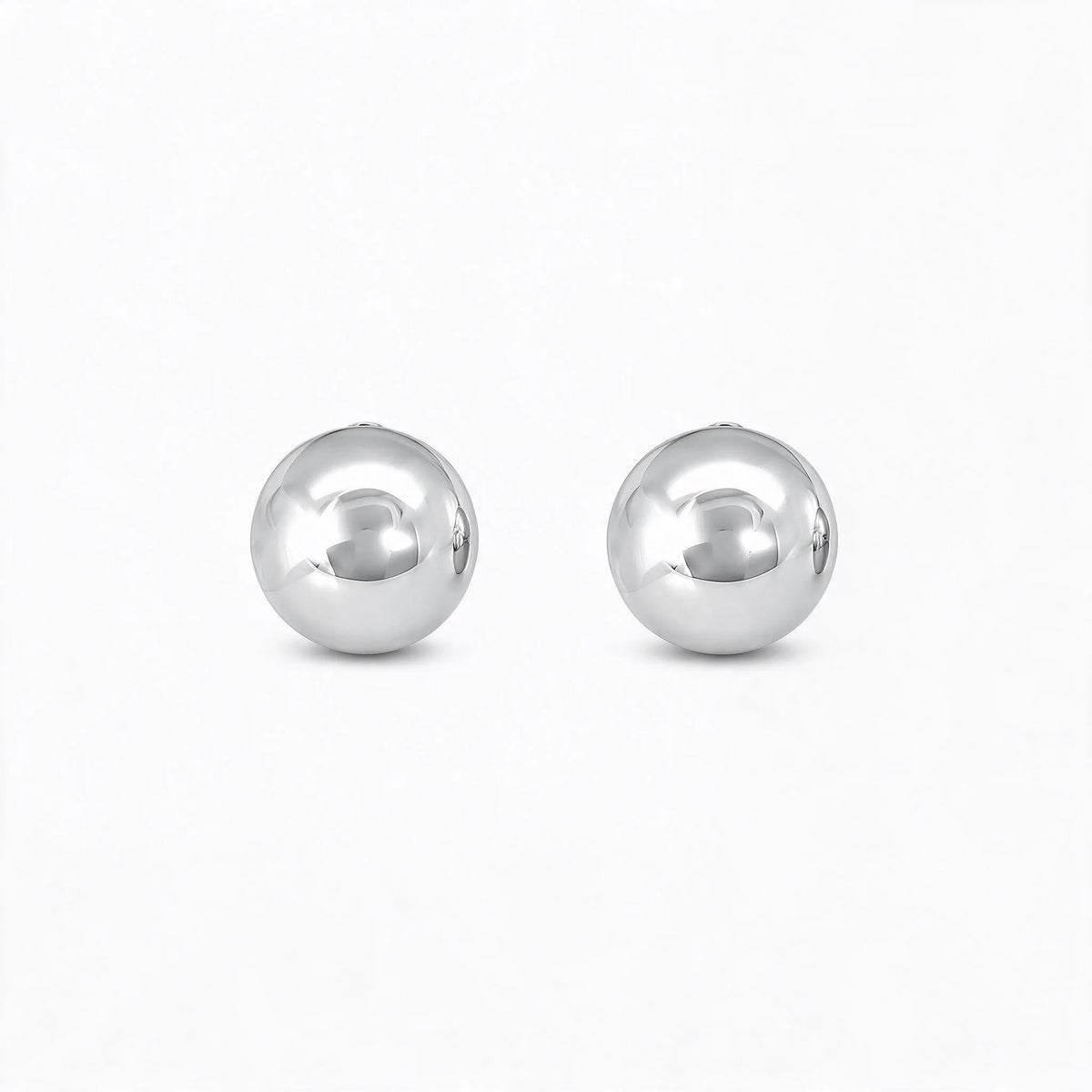 Nimbra - Round Ball Stud Earrings With Screw Backs Everyday Wear With A Baby's Outfit