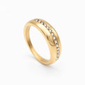 Quenza - Stackable Band Ring With Sparkling Stones Wearing It Every Day With Your Other Rings