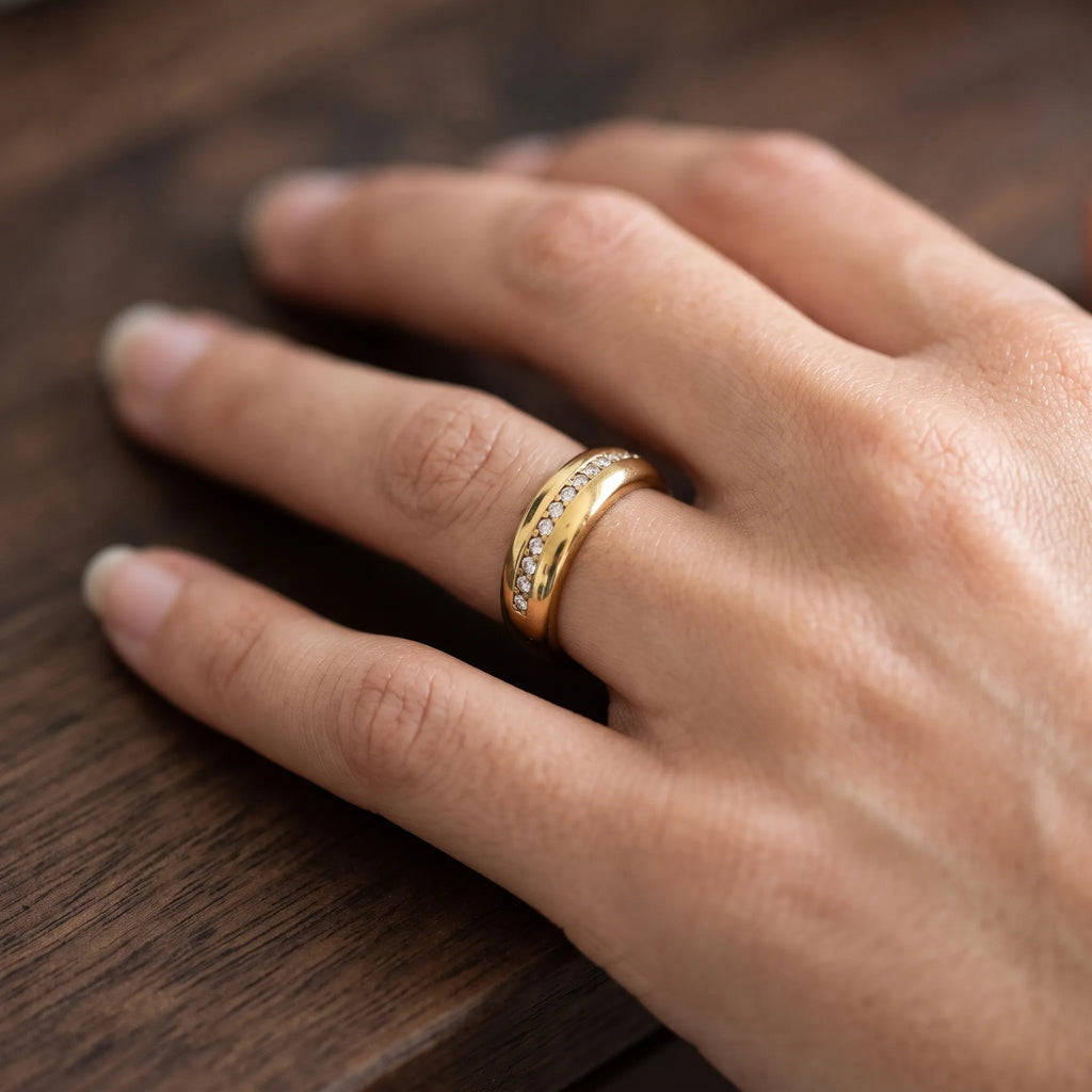 Quenza - Stackable Band Ring With Sparkling Stones Wearing It Every Day With Your Other Rings