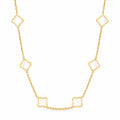 Quetharo - Clover Necklace With A Fine Chain Dressing Up A Simple Everyday Outfit