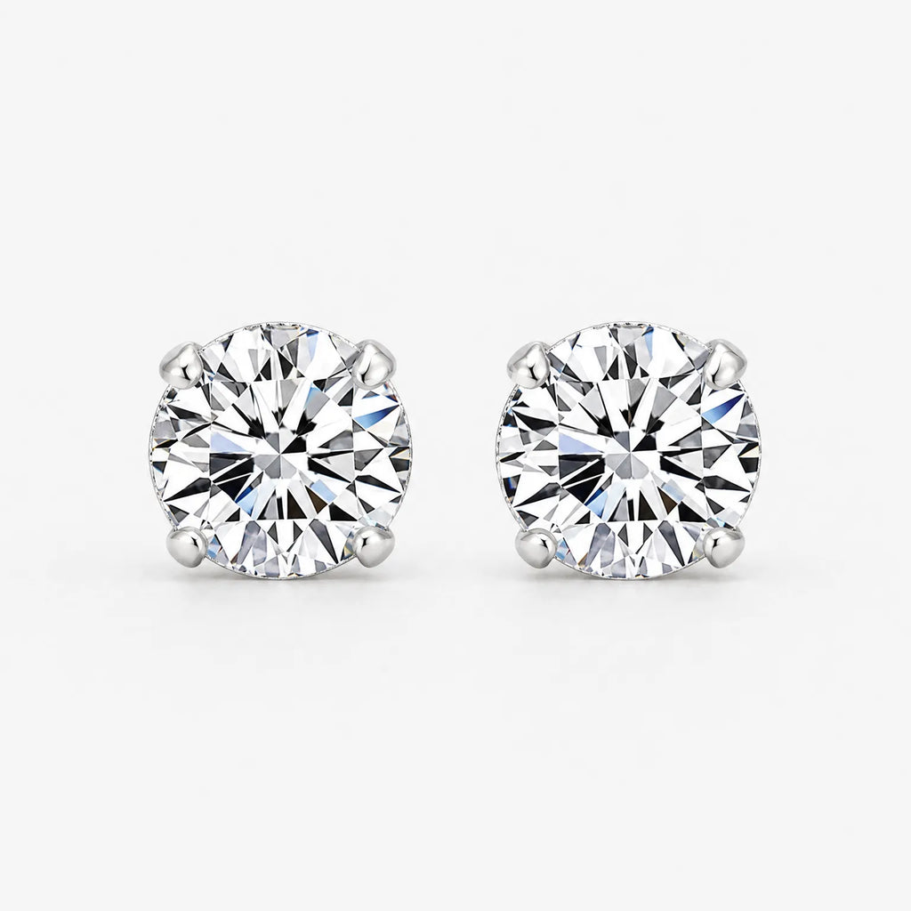 Solara - Round Solitaire Earrings Everyday Wear