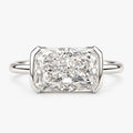 Solvane - Emerald Cut Semi Bezel Ring Elevating Daily Casual Outfits