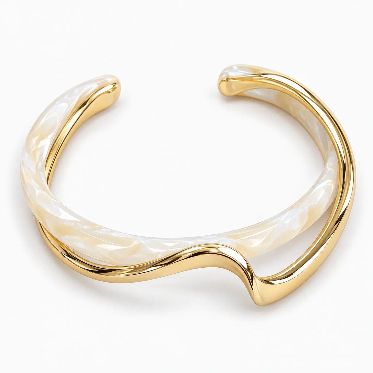 Solvay - Curved Open Cuff Bracelet Accenting Everyday Tailoring