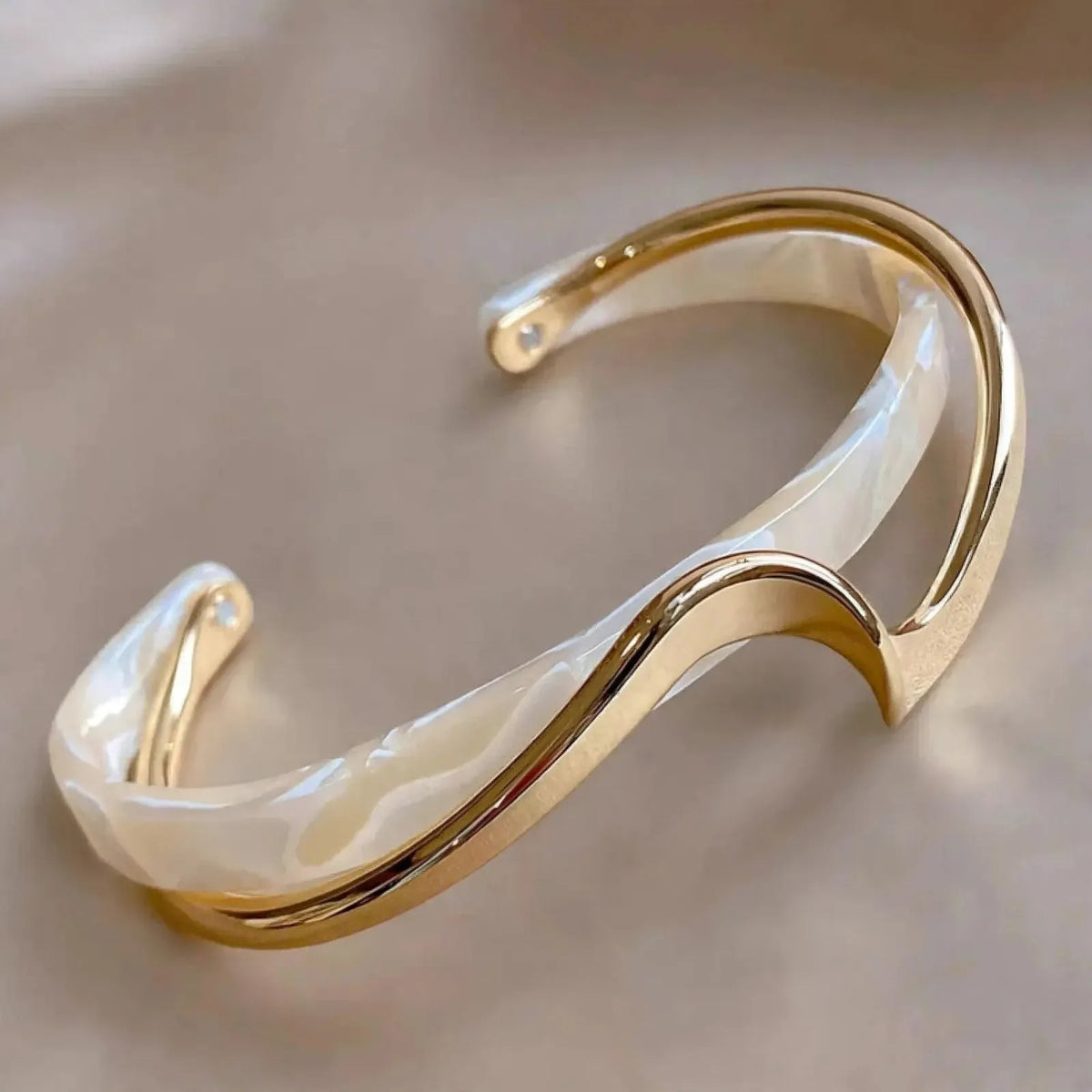 Solvay - Curved Open Cuff Bracelet Accenting Everyday Tailoring