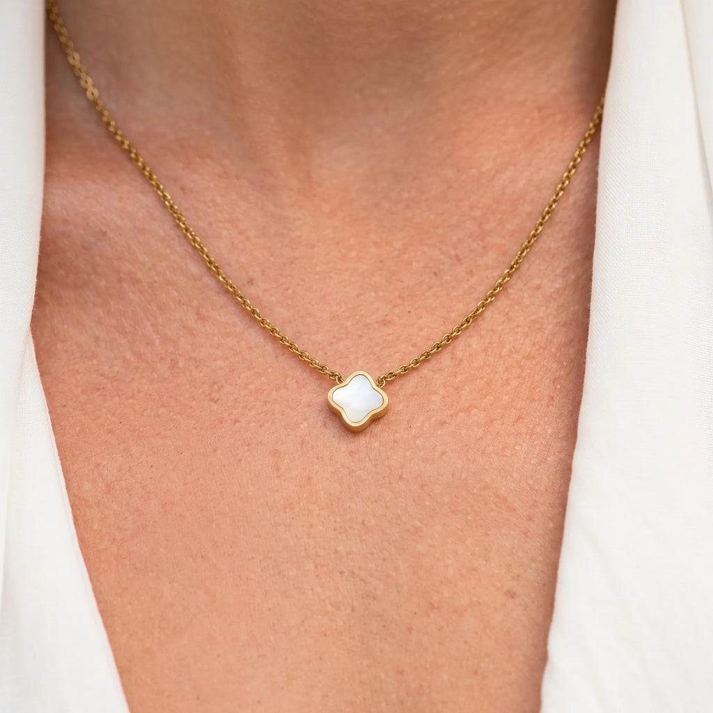 Taluma - Clover Charm Necklace For Everyday Wear Adding A Bit Of Shine To Everyday Outfits