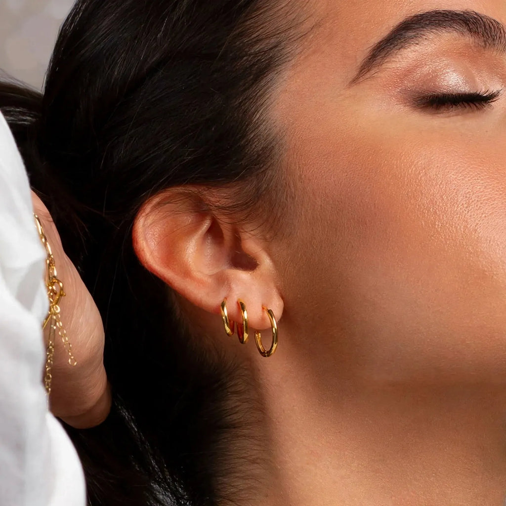 Tarnelo - Classic Round Hoop Earrings Everyday Wear With Casual Outfits