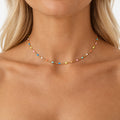 Tavelo - Dainty Chain Choker Necklace For Women Adding A Bit Of Color To Everyday Outfits