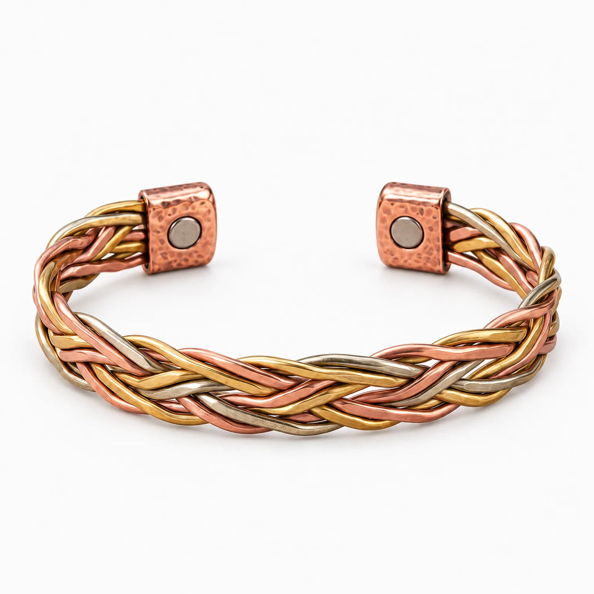 Tavrani - Braided Open Cuff Magnetic Bracelet Adding A Braided Accent To Daily Outfits