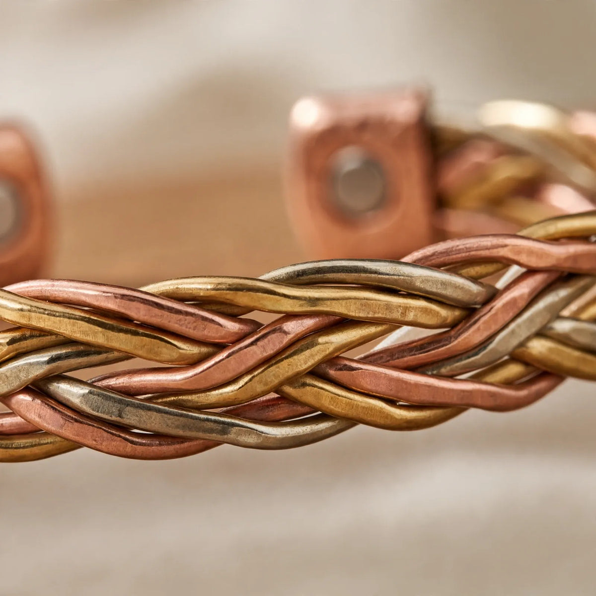 Tavrani - Braided Open Cuff Magnetic Bracelet Adding A Braided Accent To Daily Outfits