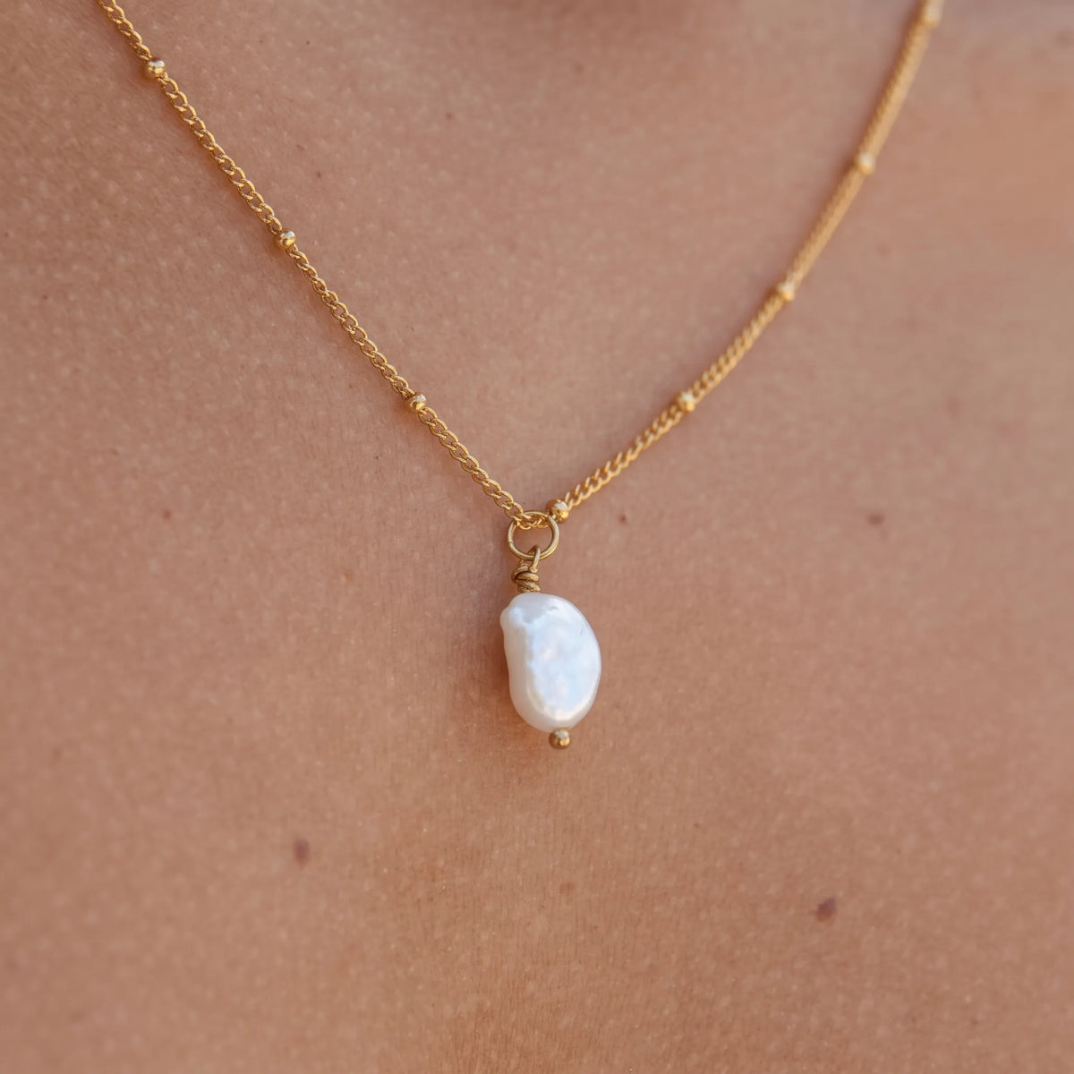 Teodra - Dainty Pendant Necklace With An Extender Wearing With Summer Dresses