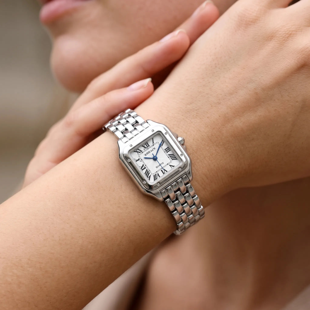 Tesmara - Square Roman Numeral Quartz Watch Everyday Wear With Casual Or Dressy Outfits