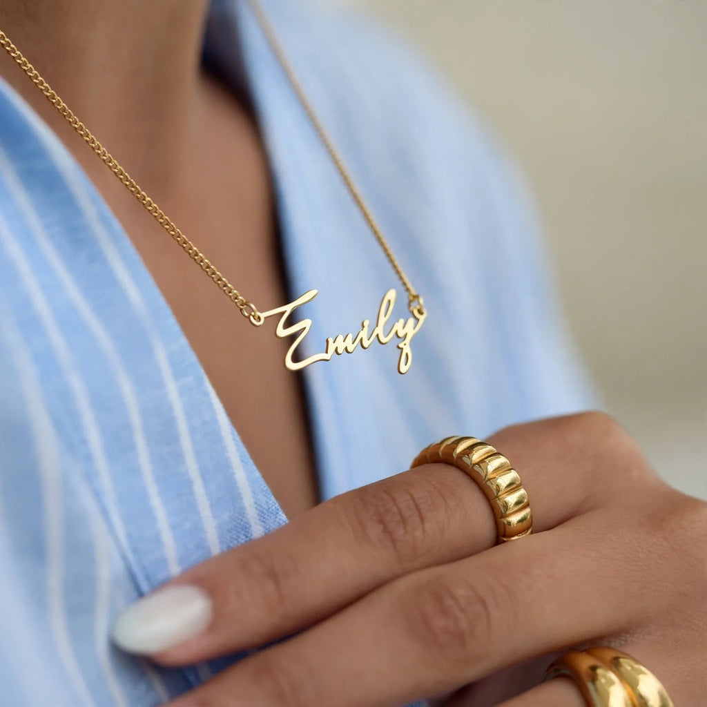 Tessana - Customizable Name Necklace With Chain Options Wearing Your Name Or Initials Every Day