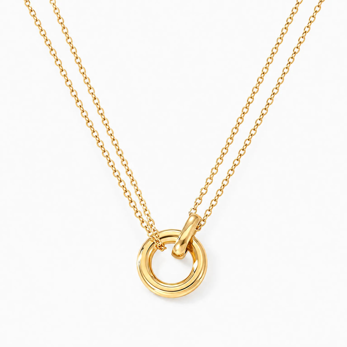 Tessane - Everyday Layered Chain Necklace With Ring Everyday Wear With Casual Outfits