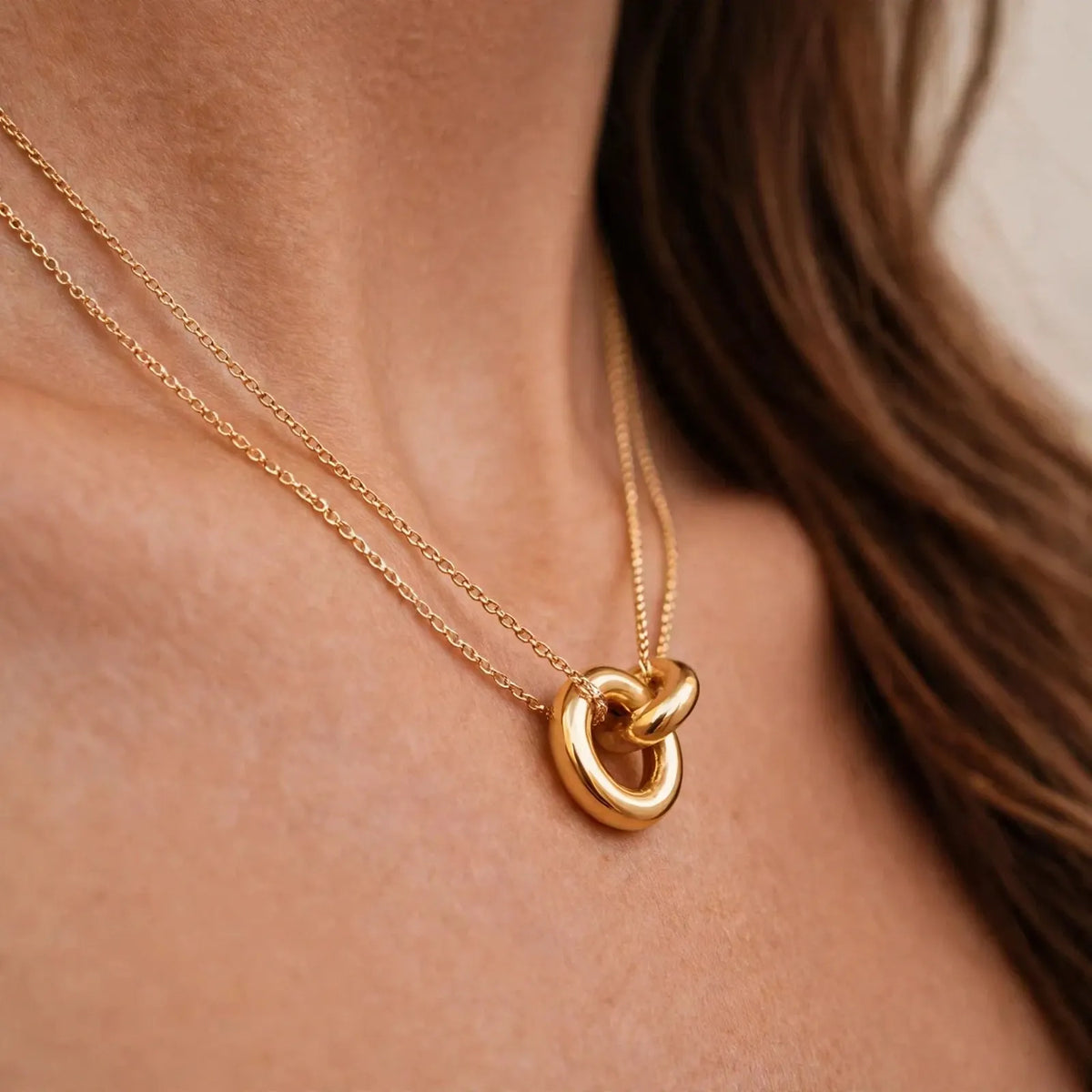 Tessane - Everyday Layered Chain Necklace With Ring Everyday Wear With Casual Outfits