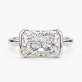 Vaelis - Emerald Cut Semi Bezel Ring Elevating Everyday Casual Wear