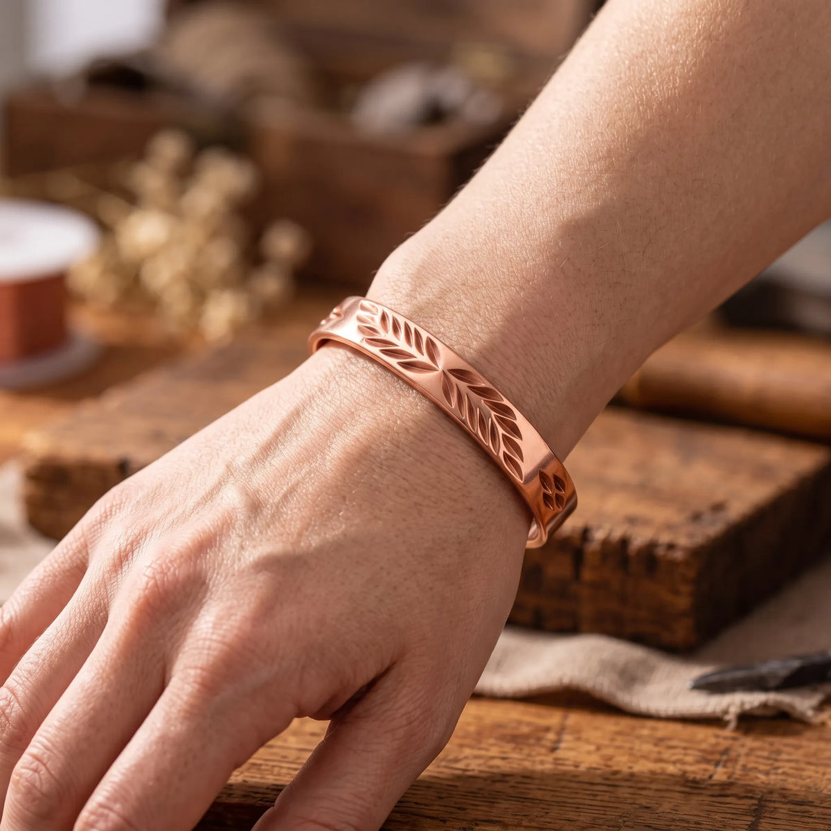 Vaelor - Open Cuff Patterned Wrist Bracelet Accenting Daily Casual Outfits