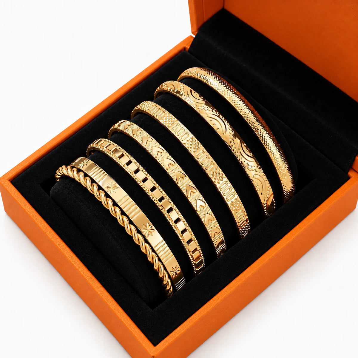 Vannora - Stackable Open Bangle Bracelet Set Styling A Layered Wrist Stack