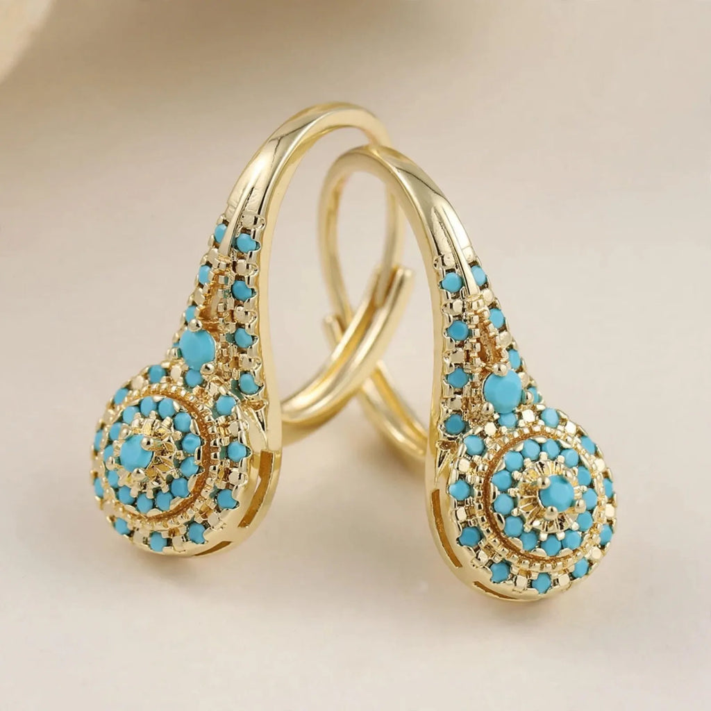 Velinde - Hoop Earrings With Decorative Cluster Drop Dressing Up A Simple Outfit For A Night Out