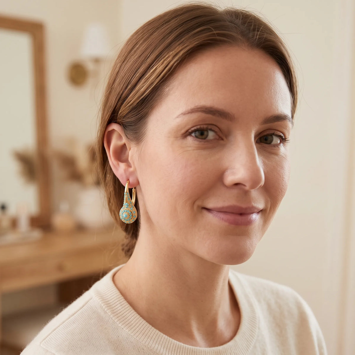 Velinde - Hoop Earrings With Decorative Cluster Drop Dressing Up A Simple Outfit For A Night Out