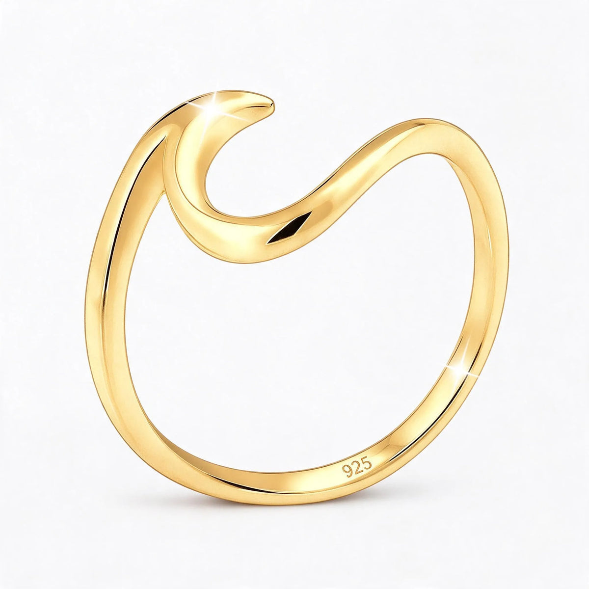 Velloka - Wave Ring With Thin Curved Band Wear It As An Everyday Ring On Its Own