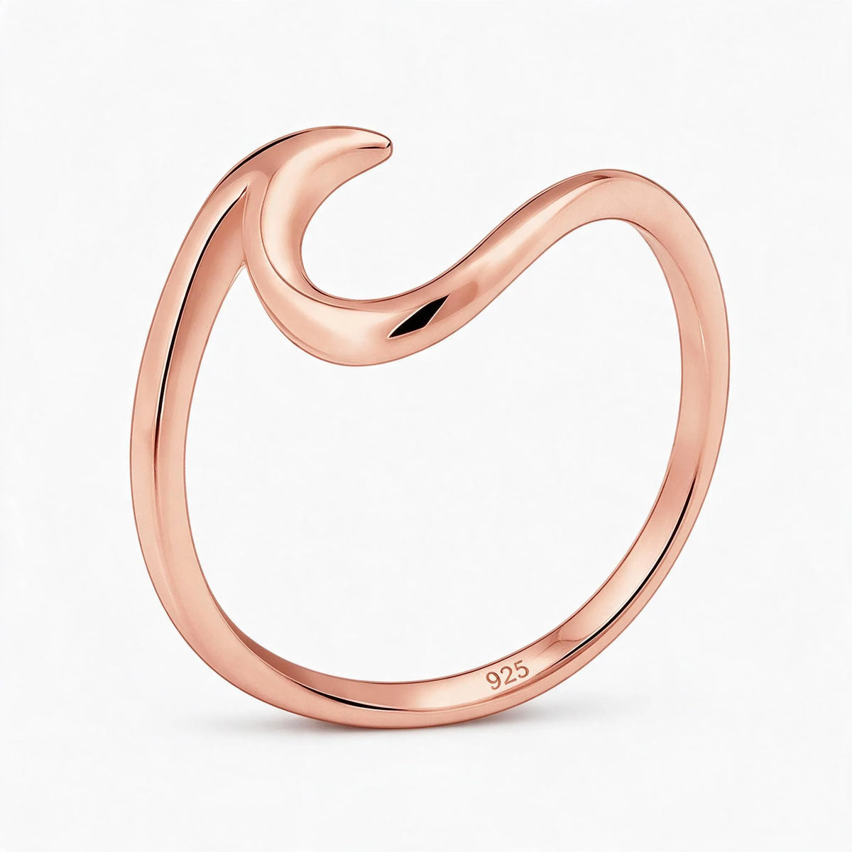 Velloka - Wave Ring With Thin Curved Band Wear It As An Everyday Ring On Its Own