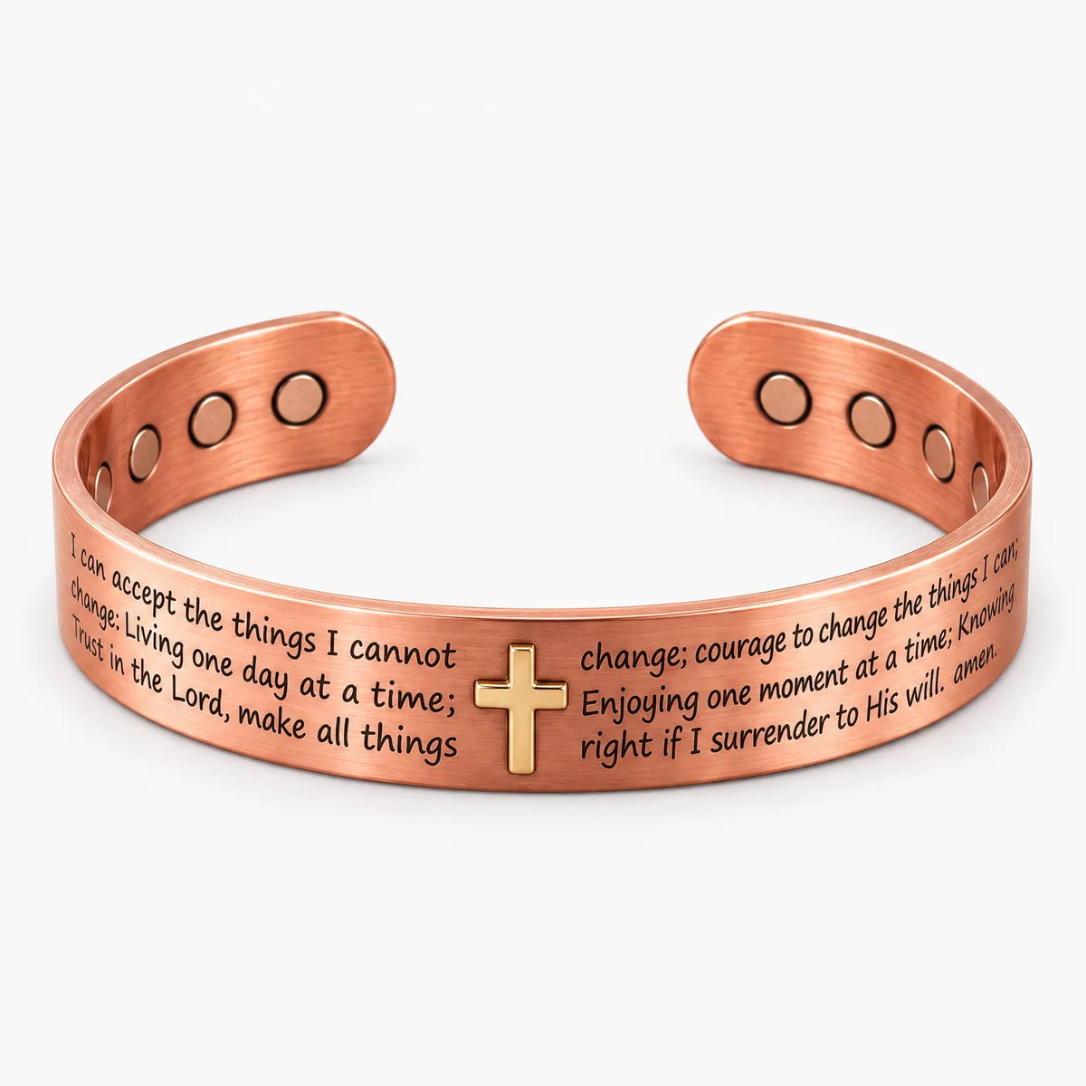 Vellora - Open Cuff Prayer Bracelet Wearing As A Daily Inspirational Reminder
