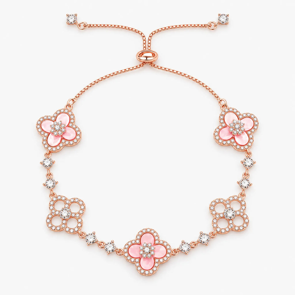 Velorin - Sparkly Clover Bracelet For Women Add Some Sparkle To Everyday Outfits