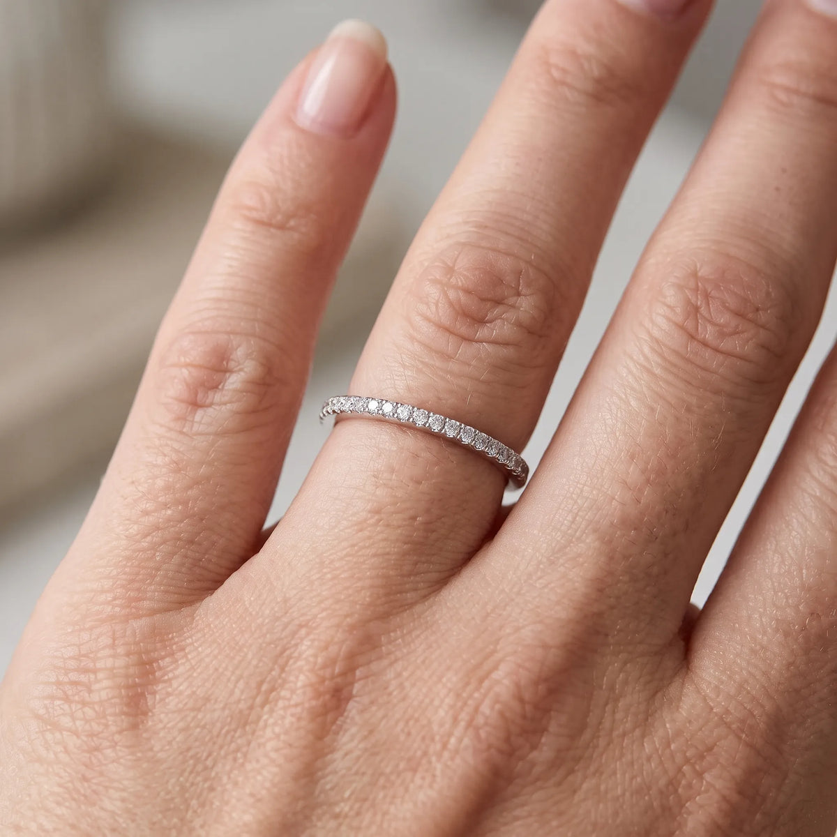 Velteza - Skinny Pave Stacking Ring For Layering Stacking With Your Other Rings