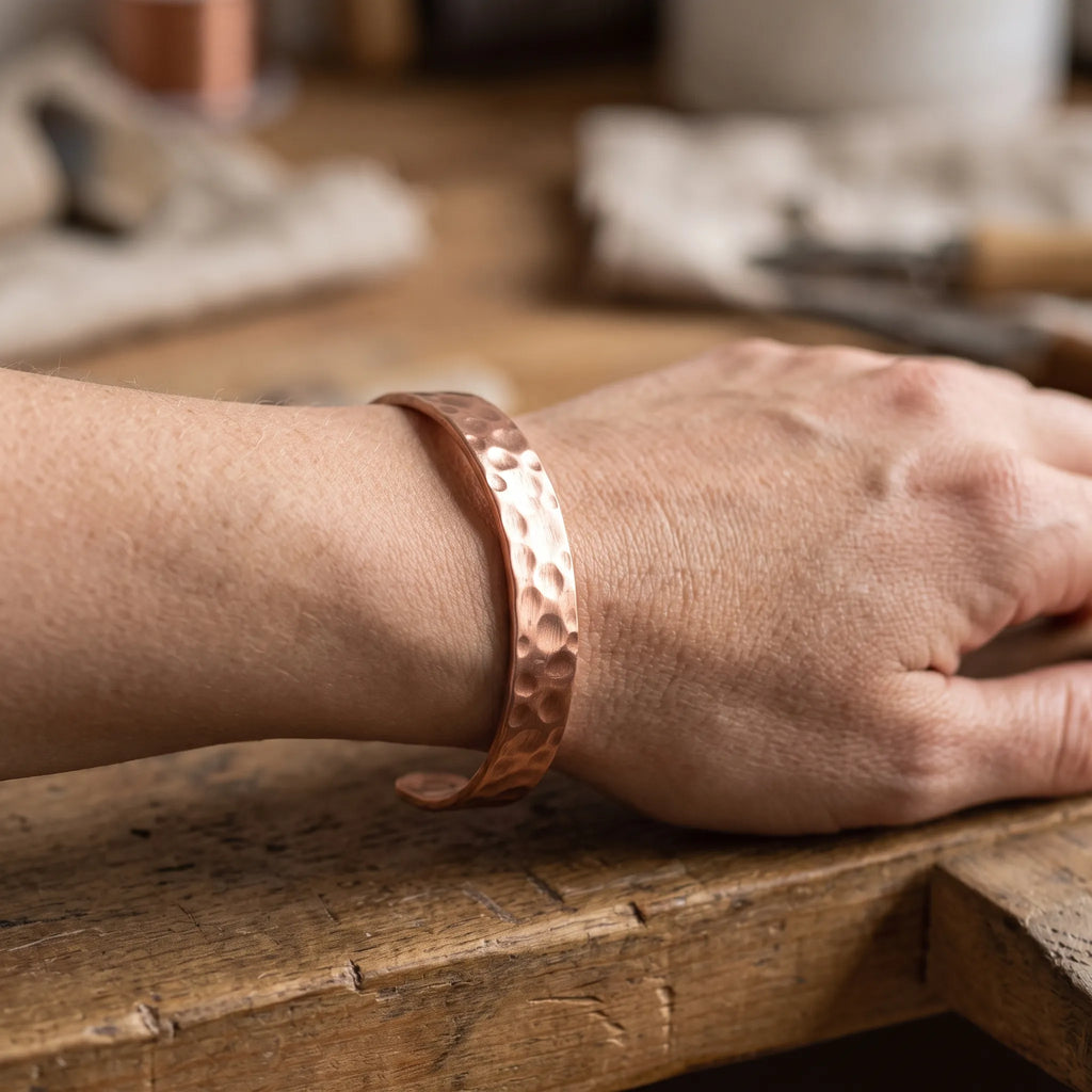 Veltora - Hammered Open Cuff Wrist Bracelet Accessory For Daily Casual Wear