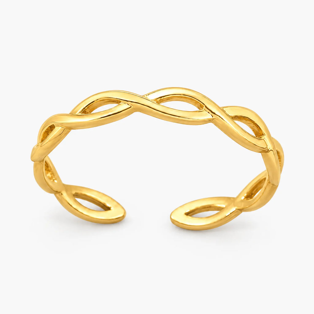 Velvane - Open Interlaced Band Ring With A Woven Look Add A Quiet Touch Of Shine To Everyday Outfits