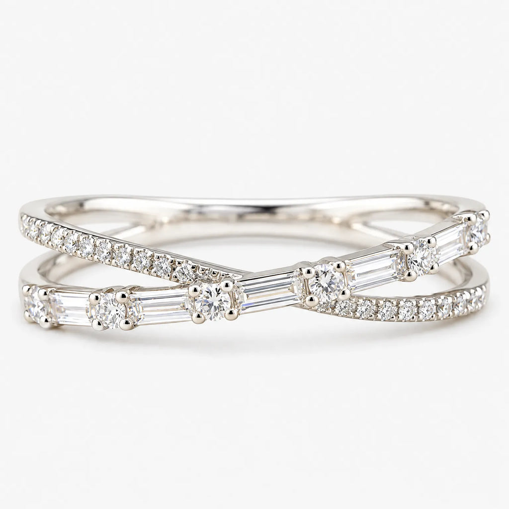Vistora - Minimalist Crisscross Band Ring Wearing To The Office