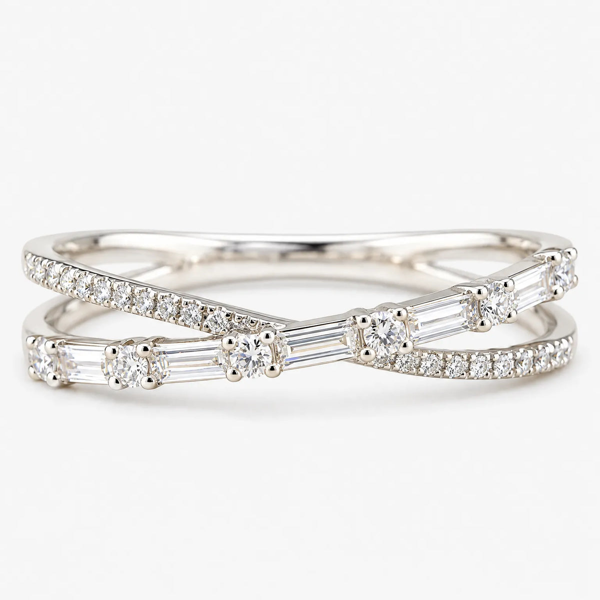 Vistora - Minimalist Crisscross Band Ring Wearing To The Office