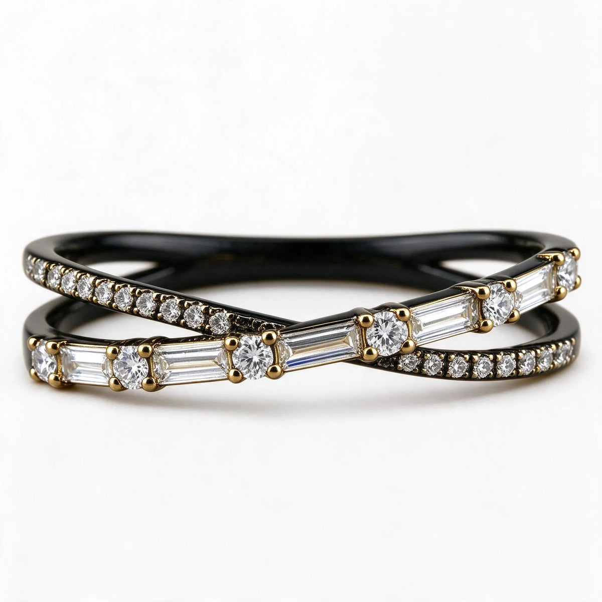 Vistora - Minimalist Crisscross Band Ring Wearing To The Office