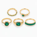 Vistoria - Faceted Stone Stackable Ring Set Stack Multiple Bands Across Different Fingers