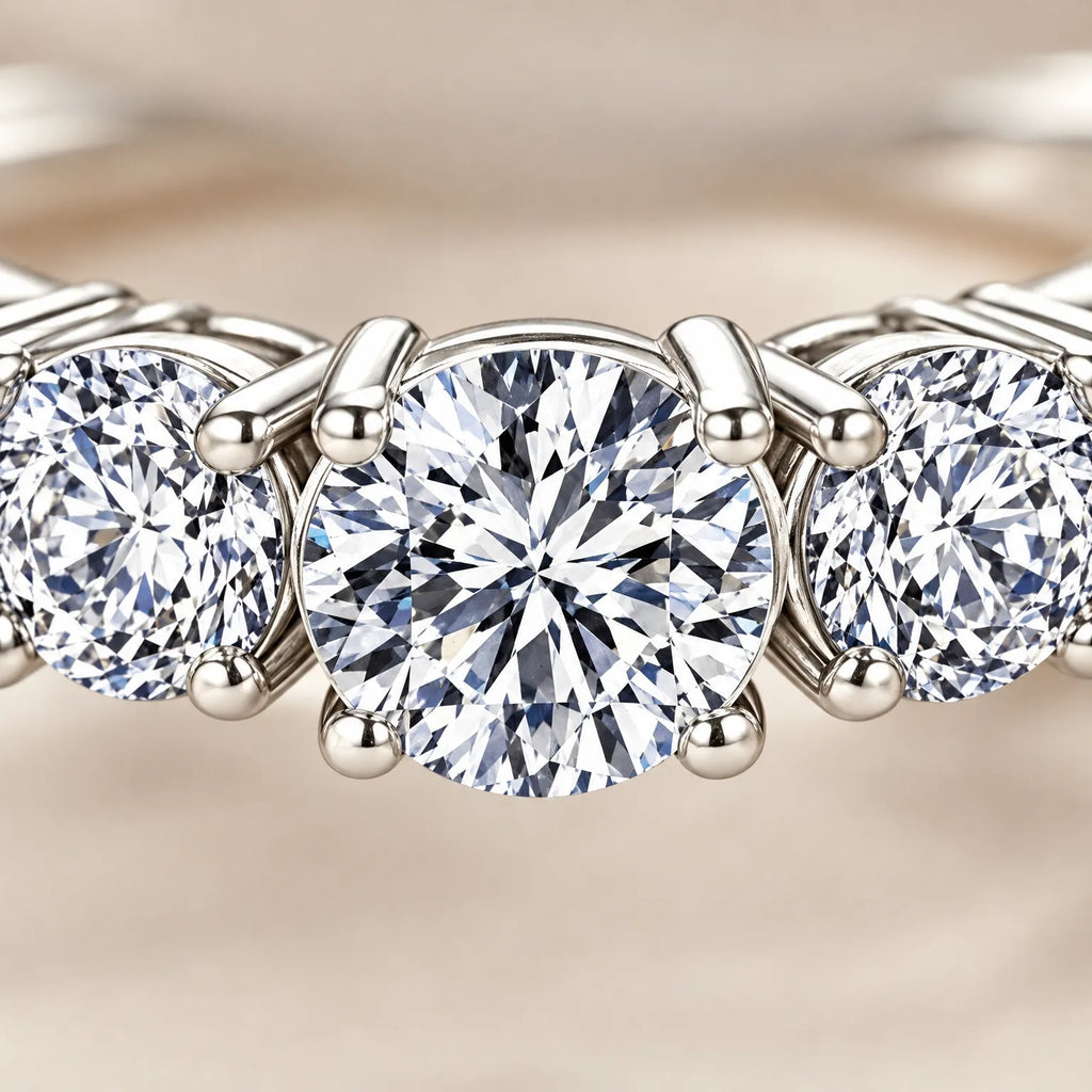 Vondira - Three Stone Bridal Ring Set Marking Engagements And Milestone Anniversaries