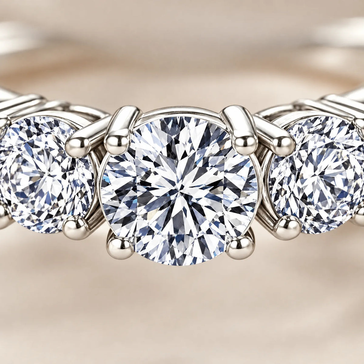 Vondira - Three Stone Bridal Ring Set Marking Engagements And Milestone Anniversaries